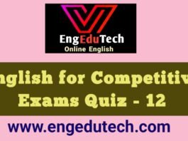 English for Competitive Exams Quiz - 12