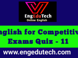 English for Competitive Exams Quiz - 11